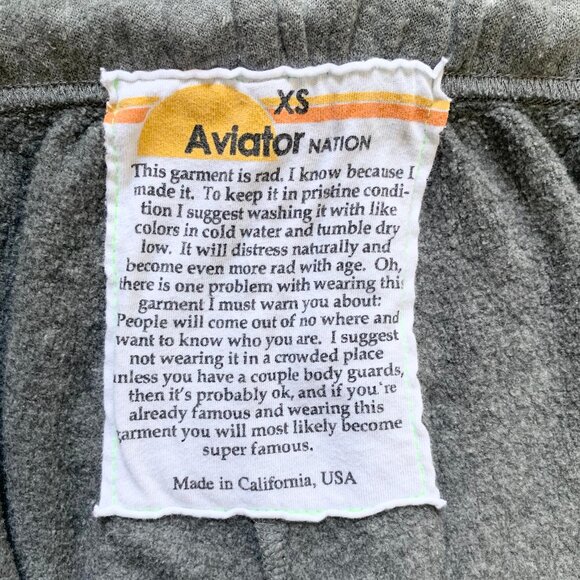 GUC Aviator Nation Venice Joggers/Sweatpants, Heather Grey, XS - Picture 11 of 15
